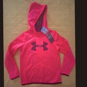 Under armour Neon Pink Hoodie Medium Youth Size 😍